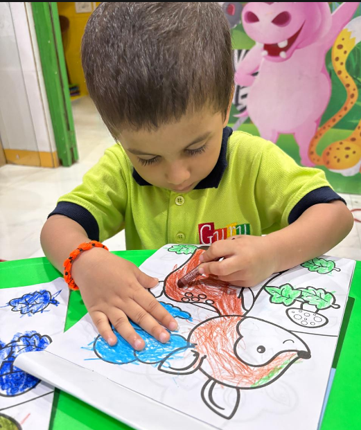 Drawing and painting class at our activity based preschool in Airoli